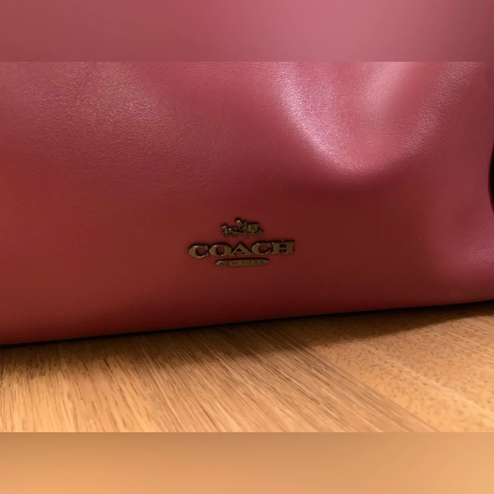 Pink Coach purse with small scarf - Picture 6 of 9